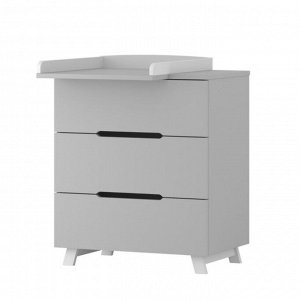 Комод пеленальный детский ИНКАНТО Anniken LUX 800/3, 80х45х92 см., 3 ящика, цвет серый/белый