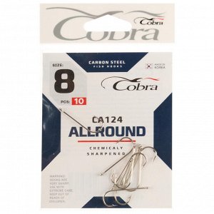 Крючки Cobra ALLROUND серия CA124 №8, 10 шт.