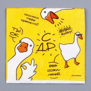 Салфетки бумажные однослойные «Гуси», 24 x 24 см, в наборе 20 шт.