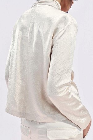Топ Цвет как на первом фото ДРАПИРОВАННЫЙ АТЛАСНЫЙ ТОП ZW КОЛЛЕКЦИЯ (DRAPIERTES SATINTOP ZW COLLECTION) ЖЕНСКАЯ КОЛЛЕКЦИЯ ZARA Топ в рубчик с высоким воротником и длинными рукавами. Со складками. Пота