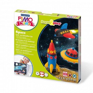 FIMO kids form&play Космос, состоящий из 4-ти блоков по 42г, уровень сложности 2, арт.8034 09 LZ