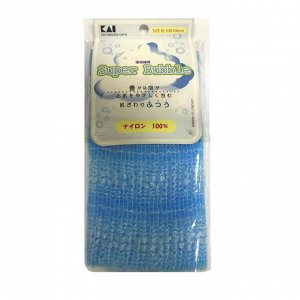 Мочалка для тела (с объемным плетением средней жесткости) 30 см х 100 см Цвет: Голубой / 240