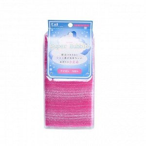 KAI-RAZOR Мочалка для тела (с объёмным плетением жёсткая), 30 см х 100 см Цвет: Ярко-розовый / 240