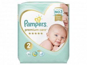 PAMPERS Подгузники Premium Care Mini (4-8 кг) Упаковка 20