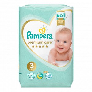 PAMPERS Подгузники Premium Care Midi (6-10 кг) Упаковка 18