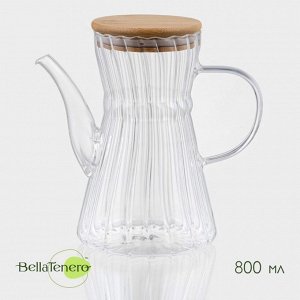 Заварочный чайник BellaTenero «Эко. Восток», 800 мл, 18x11.5x17 см, с бамбуковой крышкой, стекло
