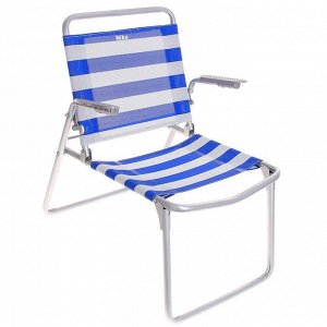 Кресло-шезлонг складное К1, 73 x 57 x 64 см, белый/синий