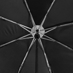 Зонт механический «Однотонный», 3 сложения, 8 спиц, R = 48 см, цвет чёрный
