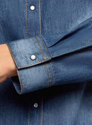 Рубашка джинсовая на кнопках