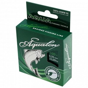 Леска плетёная Aqua Aqualon Dark-Green, d=0,35 мм, 100 м, нагрузка 32,0 кг