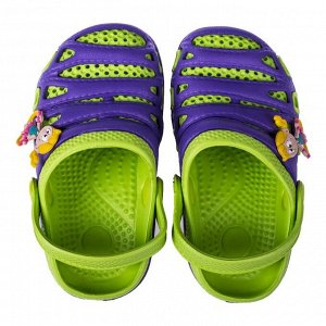 Пантолеты пляжные детские, цвет фиолетовый/зелёный, размер 29