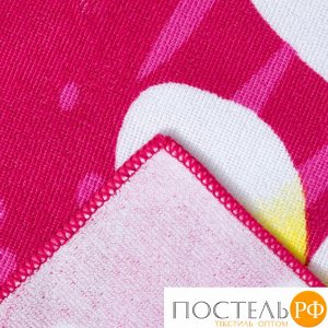 Полотенце пляжное Этель 70*140 см, Цветы на розовом, микрофибра 250гр/м2   3936315