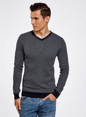 Пуловер вязаный с контрастной отделкой