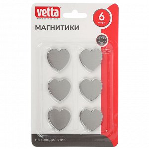 VETTA Магнитики на холодильник, 2,5см, нерж. сталь 430 + 3мм магнит, 2 дизайна
