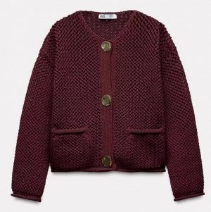 КАРДИГАН КРУПНОЙ ВЯЗКИ арт. 5802111, гранатовый