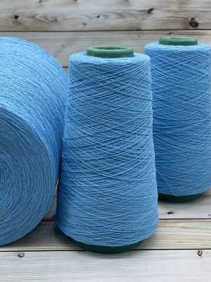 Пряжа для вязания 100 гр Must  baby merino 100%  кардный меринос 1500м/100гр Ярко-голубой