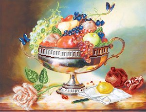 Рисунок на шелке МАТРЕНИН ПОСАД арт.37х49 - 4042 Ваза с фруктами