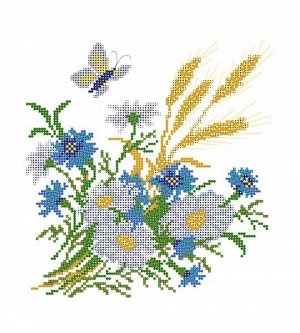 Рисунок на шелке МАТРЕНИН ПОСАД арт.28х34 - 4503 Полевые цветы