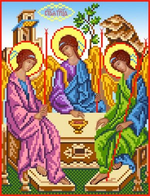 Рисунок на шелке МАТРЕНИН ПОСАД арт.28х34 - 3046ш Святая Троица
