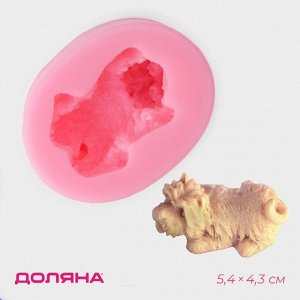 Молд Доляна «Собака», силикон, 5,4x4,3 см, цвет розовый