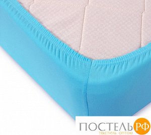 Ш160200гол Голубой простыня ТРИКОТАЖ 160*200*20 на резинке Р013Т