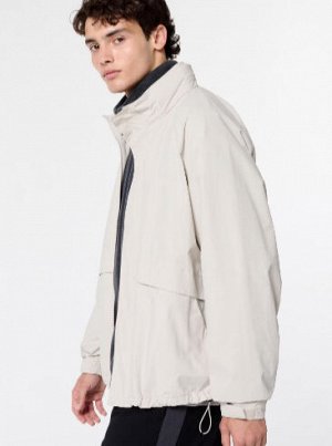 UNIQLO - легкая унисекс ветровка с воротником-капюшоном - 01 OFF WHITE