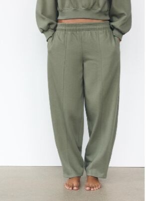 БРЮКИ STRAIGHT-LEG ИЗ МЯГКОЙ ТКАНИ арт. 8417801, зеленый хаки