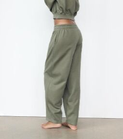 БРЮКИ STRAIGHT-LEG ИЗ МЯГКОЙ ТКАНИ арт. 8417801, зеленый хаки