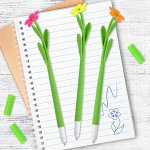 Ручка фигурная шариковая ЮНЛАНДИЯ &quot;Цветочек&quot;, мягкий силиконовый корп., ассорти, СИНЯЯ, 0,7мм, 1 шт., 143779