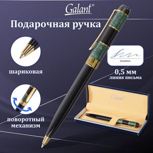 Ручка подарочная шариковая GALANT Granit Green, корп.черн./зеленый, золот.детали, 0,7мм, син,140393