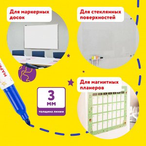Маркеры стираемые для белой доски НАБОР 5 ЦВЕТОВ, ЮНЛАНДИЯ COLORWAY, 3 мм, 152099