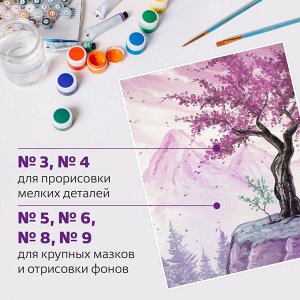 Кисти ЮНЛАНДИЯ "ЮНЫЙ ВОЛШЕБНИК", НАБОР 10шт.(ПОНИ-4шт. СИНТЕТИКА-4шт. ЩЕТИНА-2шт, круглые, плоские)