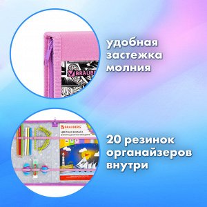 Папка на молнии BRAUBERG А4 с ручкой, с органайзером, 1 отделение, Anime movie, 272216