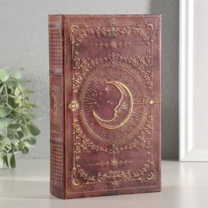 Шкатулка книга-сейф «Месяц», дерево, искусственная кожа, объёмное тиснение, 21x13x5 см