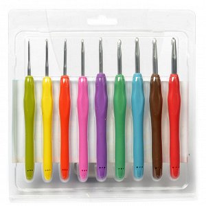 Набор алюминиевых крючков Maxwell Colors с эргономичной ручкой арт. TB.AL-REZ.MIX (2.0-6.0мм)