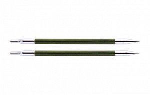 29278 Knit Pro Спицы съемные Royale 5,5мм для длины тросика 20см, ламинированная береза, зеленый, 2шт