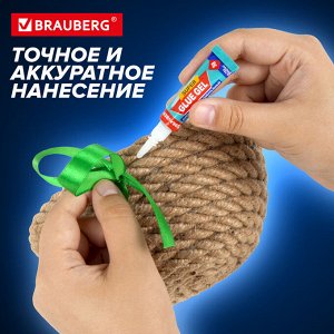 Клей-Гель моментальный (1шт) ультрапрочный суперклей BRAUBERG EXTRA 3г, отрывная карта, 608103