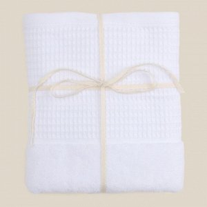 Полотенце махровое SL HOME: Waffle «Блан де Блан» 100x180 см, 100% хлопок, белое