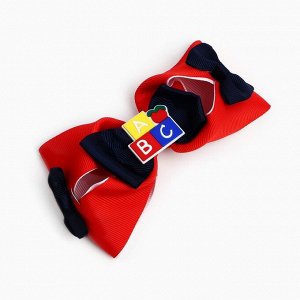 Бант для волос на заколке школьный, 11.5 см, Кошечка Мари