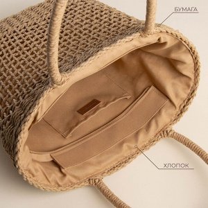Сумка женская SL Home, ручное плетение, хлопок, длина ручек 18.5 см, 40x27 см