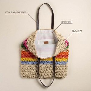 Сумка женская SL Home, ручное плетение, хлопок, длина ручек 28 см, 41x40 см