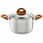 Кастрюля ?16 см, 2,2 л Webber BE-120/2 со стеклянной крышкой + ПОДАРОК