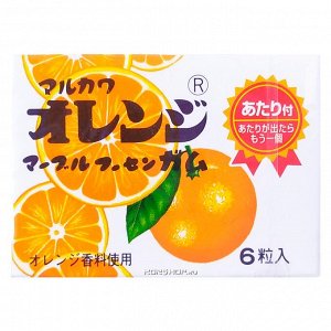 MARUKAWA жевательная резинка , вкус Апельсина, шары 6 шт. 36шт*24бл.Арт-38147