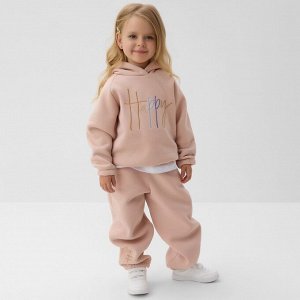 Толстовка (худи) детская MINAKU: Exclusive print, цвет пудровый, Oversize
