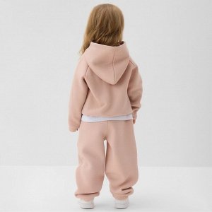 Толстовка (худи) детская MINAKU: Exclusive print, цвет пудровый, Oversize