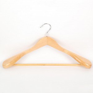 Вешалка-плечики для верхней одежды с перекладиной, размер 48-50, цвет светлое дерево