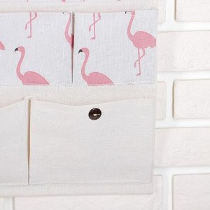 Органайзер с карманами подвесной «Фламинго», 7 отделения, 38x46,5 см, цвет серый