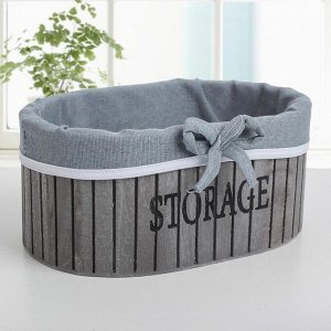 Корзина для хранения Доляна Storage, 28?19?11 см, дерево, цвет серый