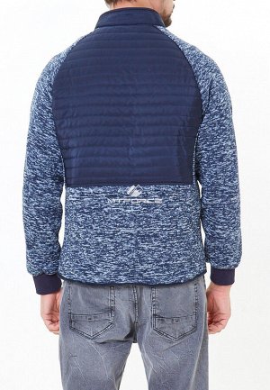 Мужская осенняя весенняя молодежная куртка стеганная темно-синего цвета 1961TS