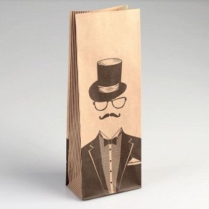 Пакет бумажный фасовочный "Джентльмен", крафт, 10 х 6 х 26 см